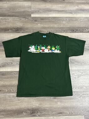 Vintage 2000s Peanuts Charlie Brown Christmas Winter Shirt Retro Y2K - Men’s XL